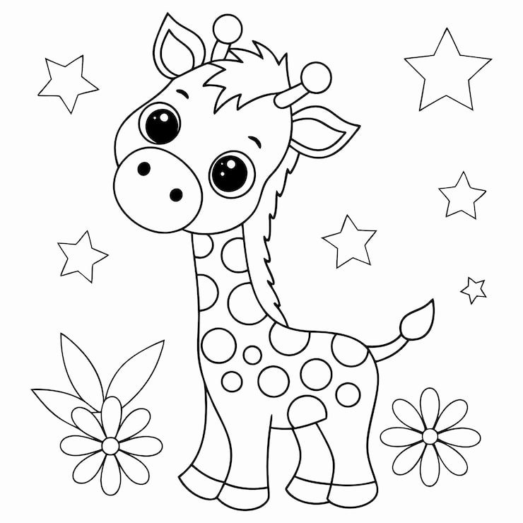 Adorable Giraffe Coloring Page 497750 1488
