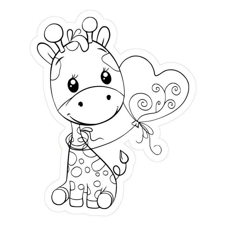Adorable Giraffe With Heart Balloon 1321630 8401
