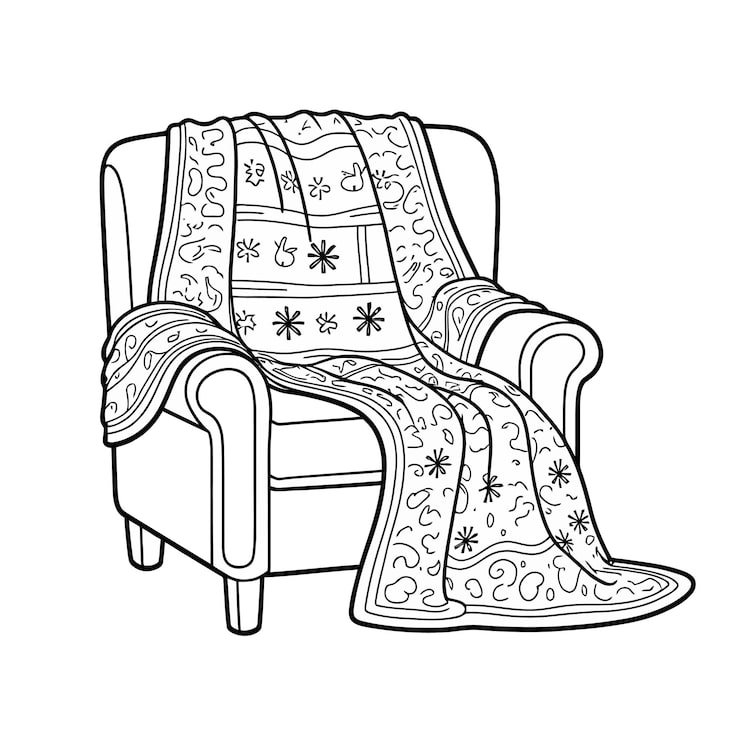 Black White Drawing Chair With Pattern It 1166600 1213