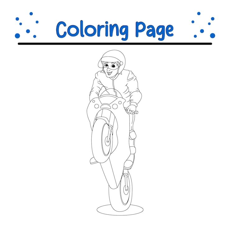 Boy Riding Motorsport Coloring Book Page Children 920056 1454