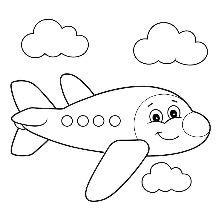 Cartoon Drawing Cartoon Airplane With Happy Face 1299084 4337