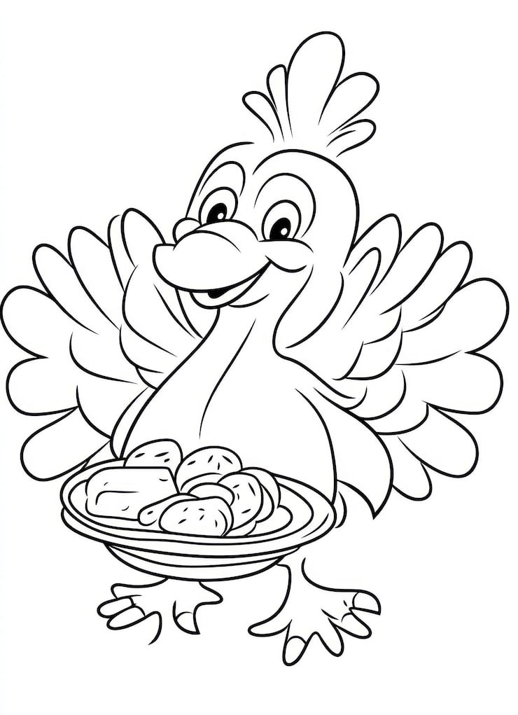 Cartoon Drawing Duck With Bowl Eggs It 944525 45581