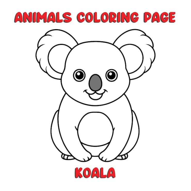 Cute Koala Outline Art Illustration Coloring Page Book Kids 994480 1358