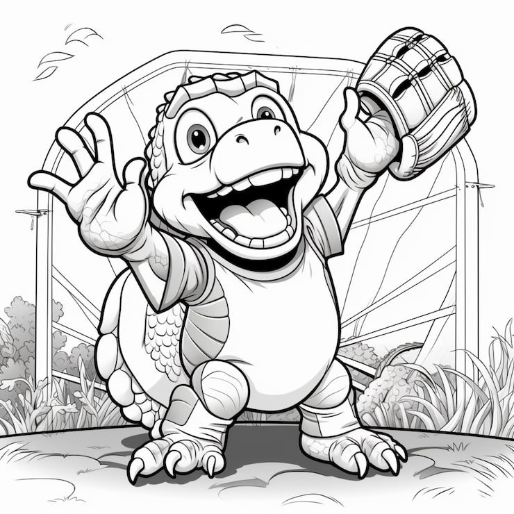 Dinosaur Playing As Catcher Baseball 910054 70845