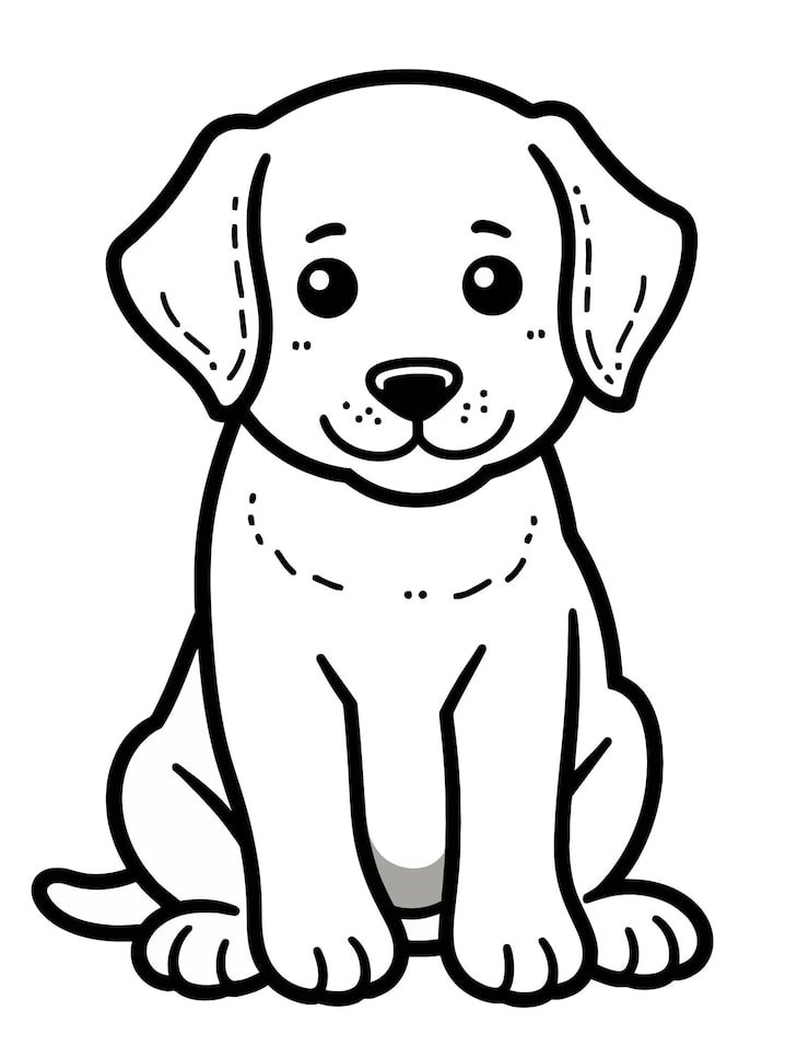 Drawing Dog With Black Outline Dog 1166600 804