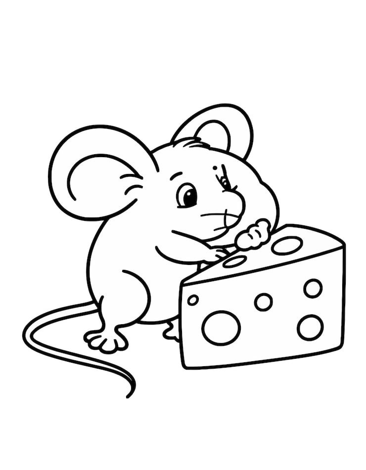 Drawing Mouse With Piece Cheese It 1166600 838