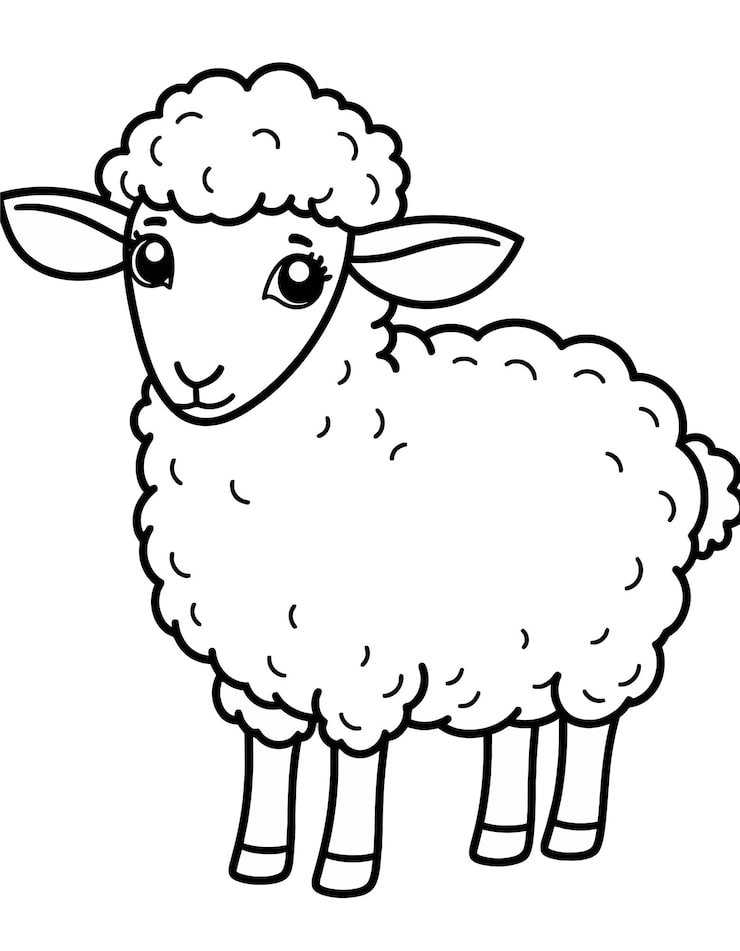 Drawing Sheep With Black White Background 1166600 1210