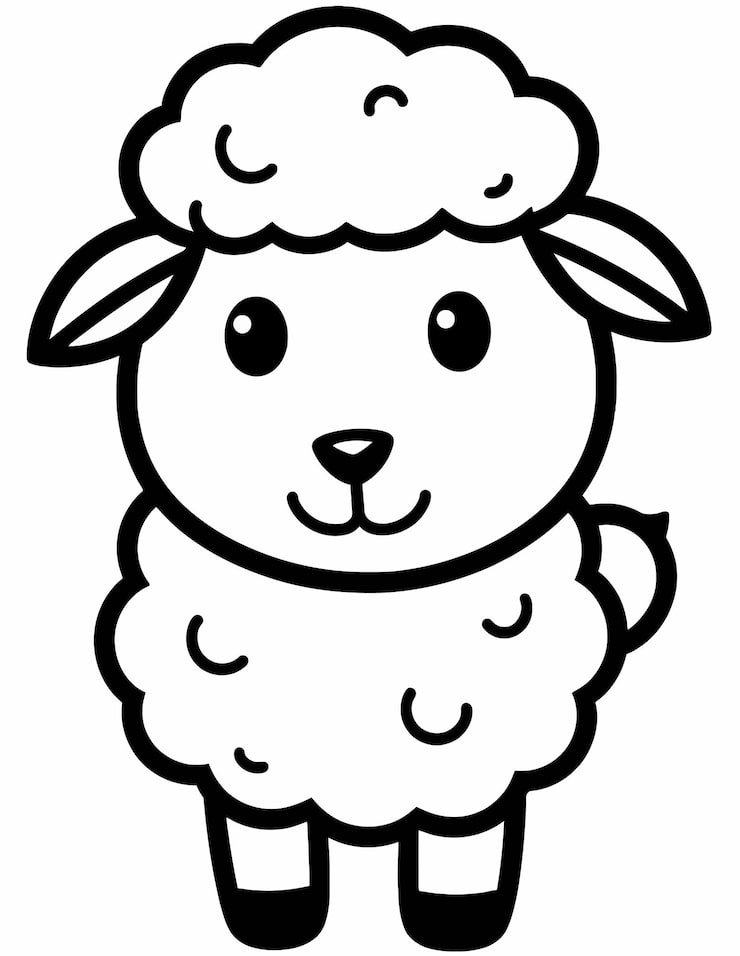 Drawing Sheep With Black White Face 1166600 1191