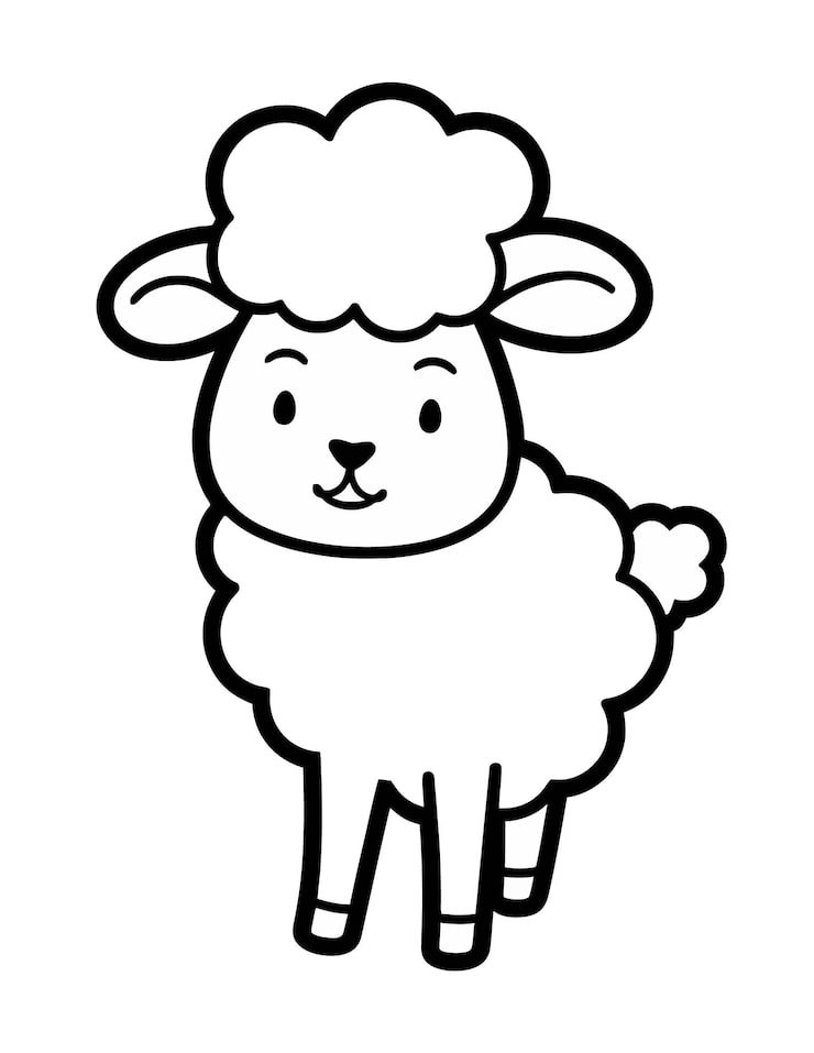 Drawing Sheep With White Face Black White Background 1166600 1003