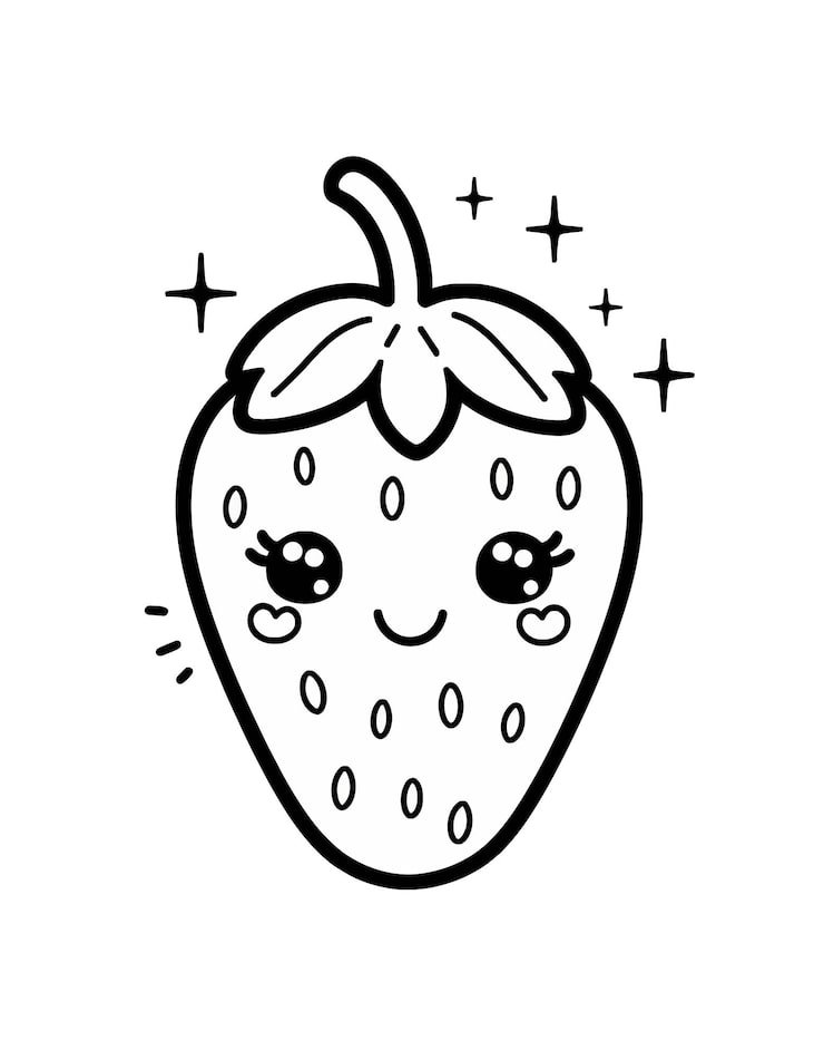 Drawing Strawberry With Eyes Eyes Smile It 1166600 1128