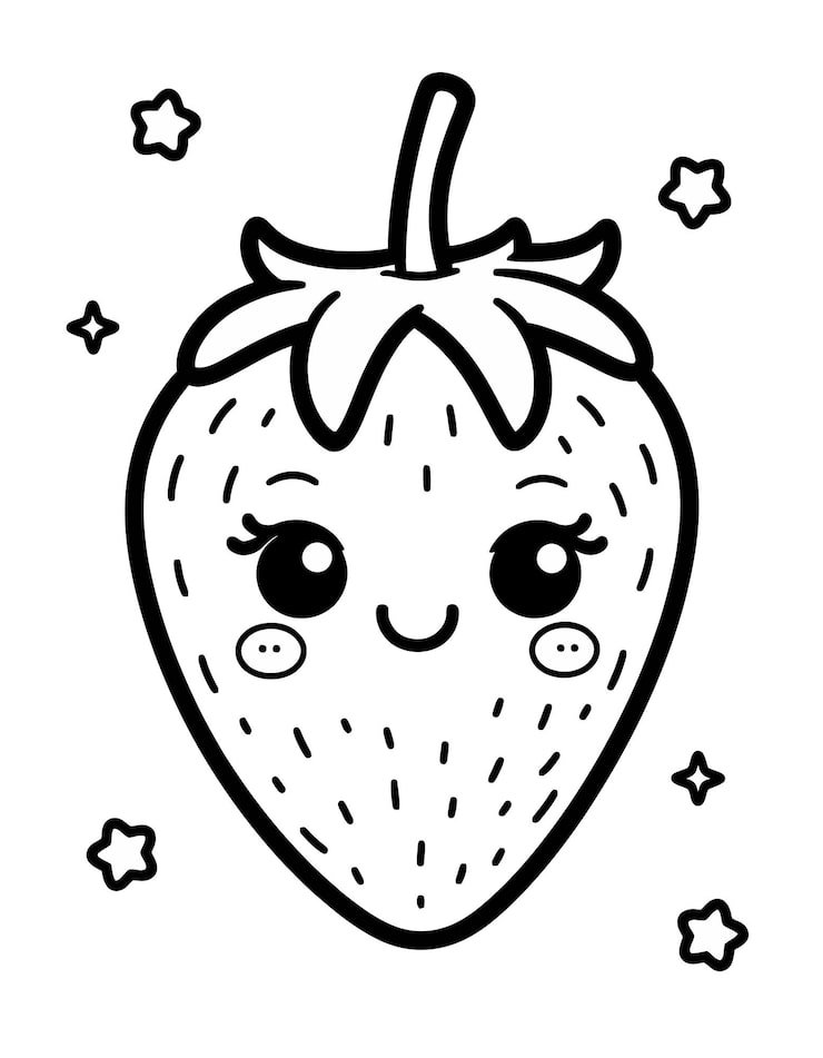 Drawing Strawberry With Stars Words Strawberry It 1166600 862