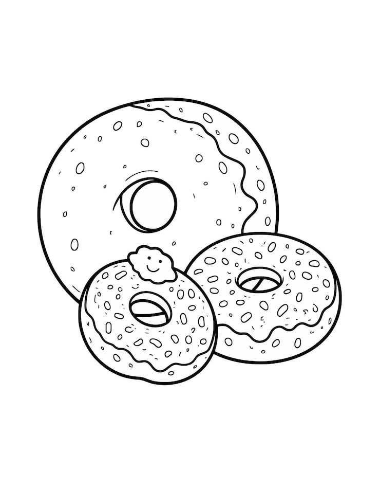Drawing Three Donuts With Hole Middle 1166600 935