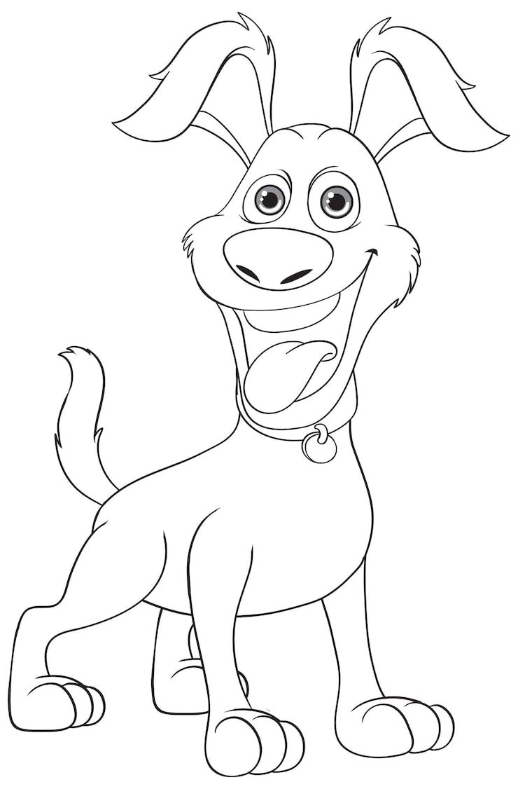 Excited Cartoon Dog Outline Coloring Pages 1308 161792
