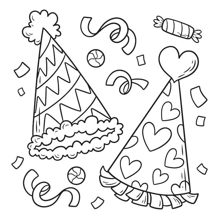 Hand Drawn Birthday Hat Illustration 23 2151107834