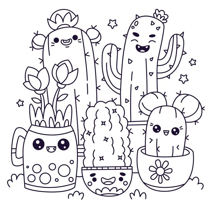 Hand Drawn Kawaii Coloring Book Illustration 23 2149693122