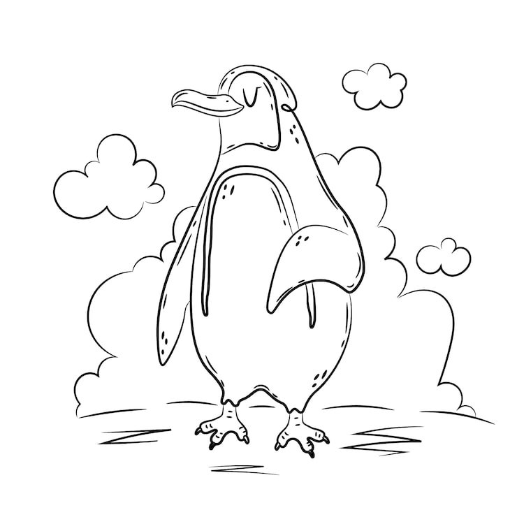 Hand Drawn Penguin Outline Illustration 23 2150571551