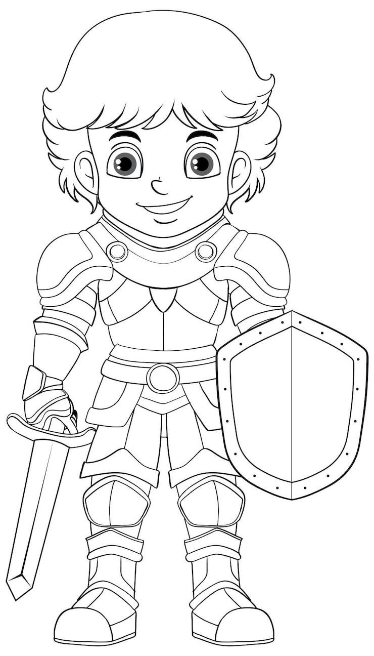 Knight Doodle Cartoon Colouring 1308 138553