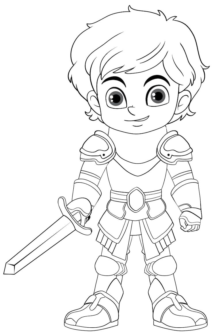 Knight Doodle Cartoon Colouring 1308 138588
