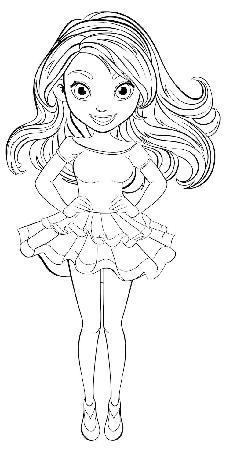 Smiling Woman Mini Dress Vector Illustration 1308 161778